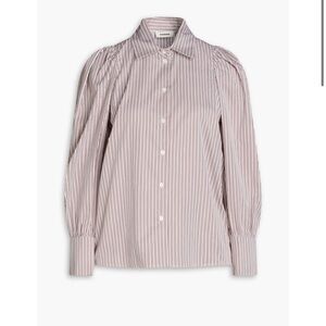 Sandro Maroon/White Size small NWT long sleeve button down shirt